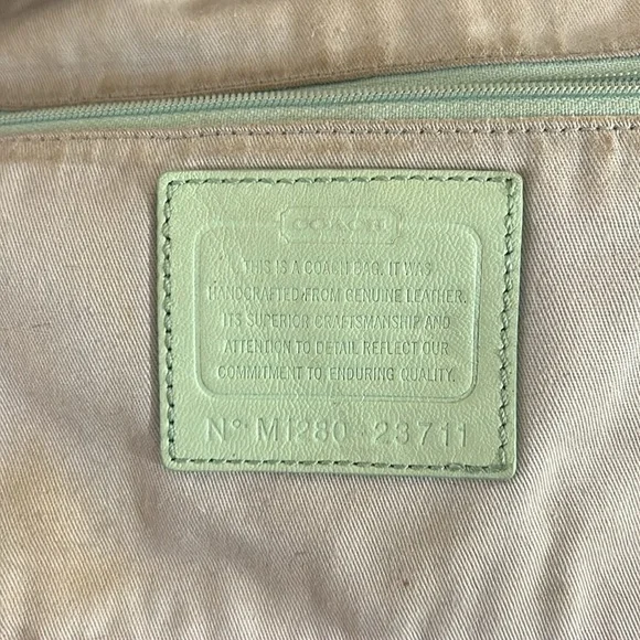 Coach 23711 Weekend Color Block Leather Blue and White Shoulder Bag - Picture 11 of 11